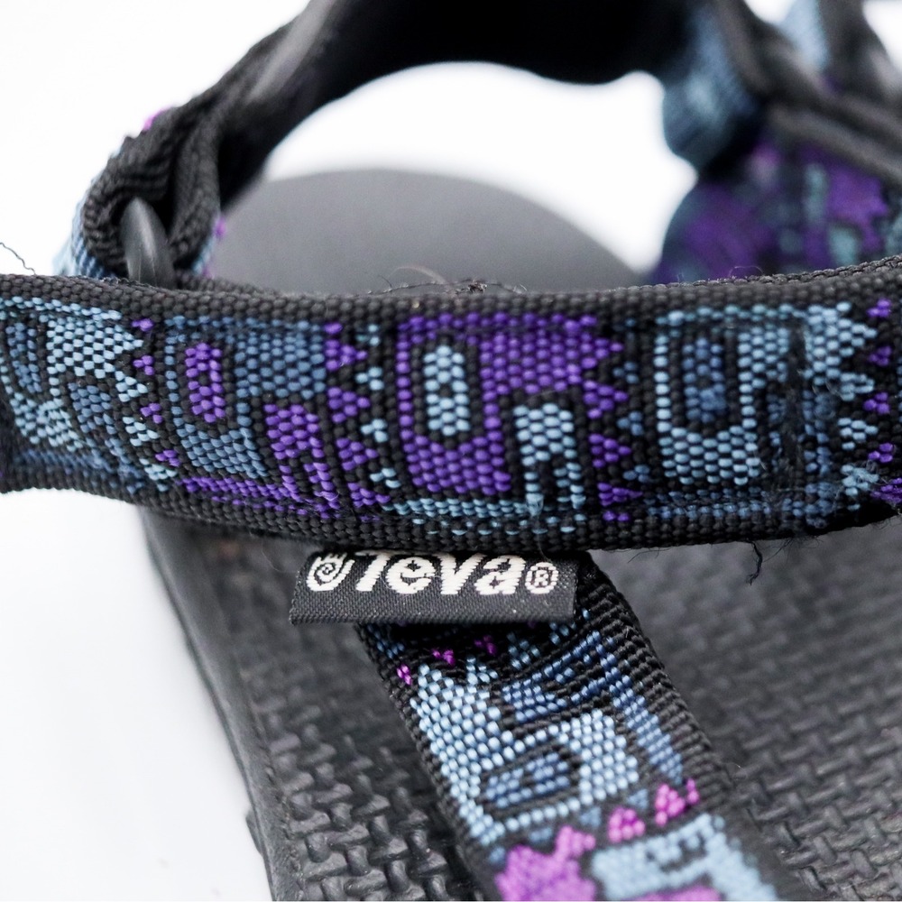 Vintage Teva Hurricane Hiking Sandals Womens 9 Purple Blue Geometric Strappy - Picture 8 of 11